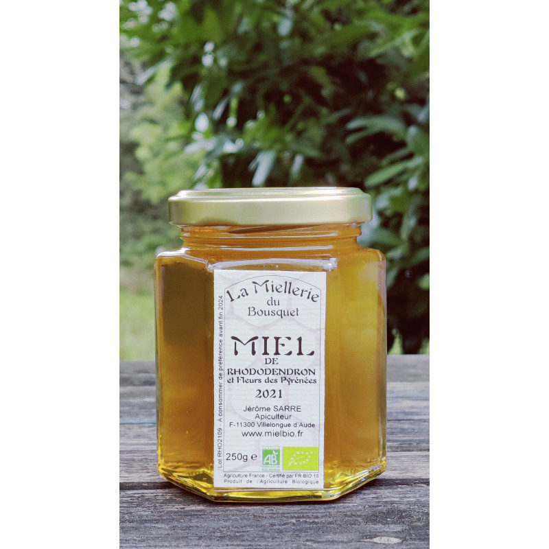 Miel de Rhododendron sauvage et Fleurs des Pyrénées 2021 Bio 500g