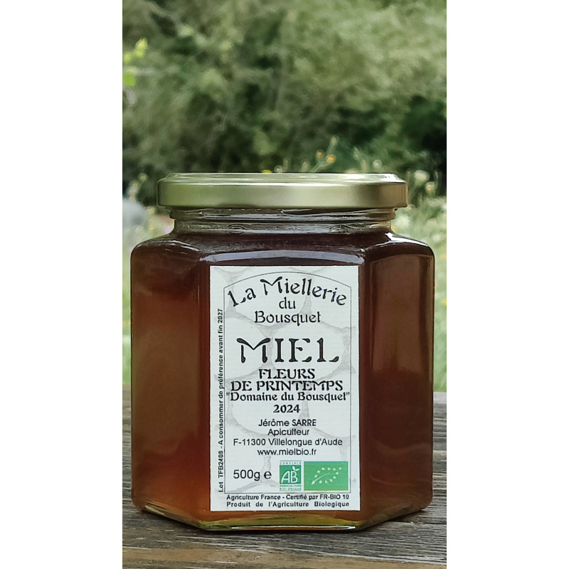 Miel Bio Fleurs de Printemps "Domaine du Bousquet" 2025 pot 500g