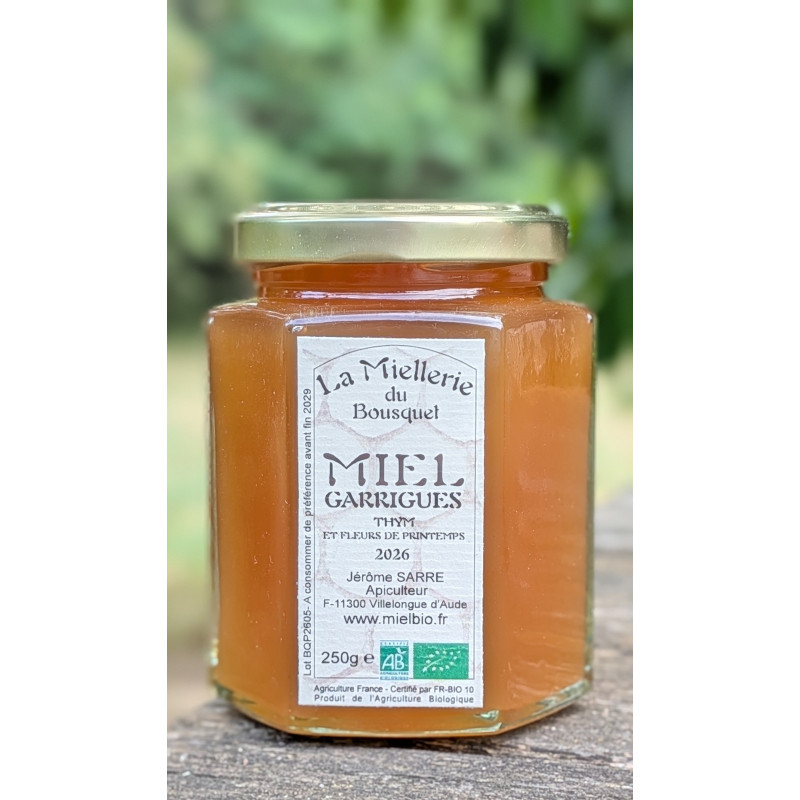 Miel Bio de Garrigues Thym et Fleurs de Printemps "Domaine du Bousquet" 2026