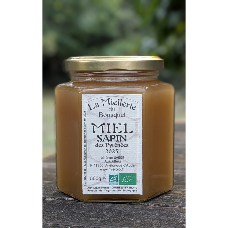 Miel de Sapin des Pyrénées Bio 2025 pot 500g