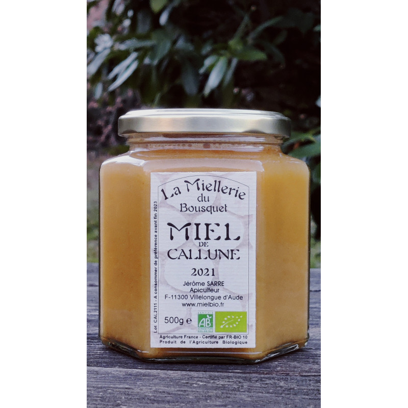 Miel Bio de Bruyère Callune crémeux Sud de France 2021 500g