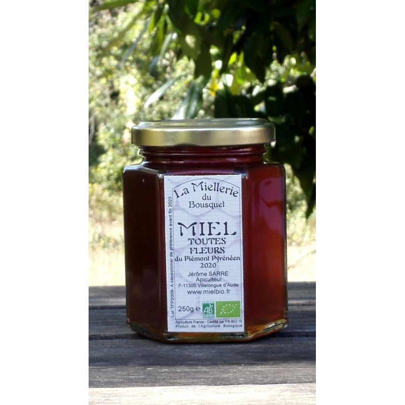Miel Bio Fleurs du Piémont Pyrénéen 2022 pot 250g