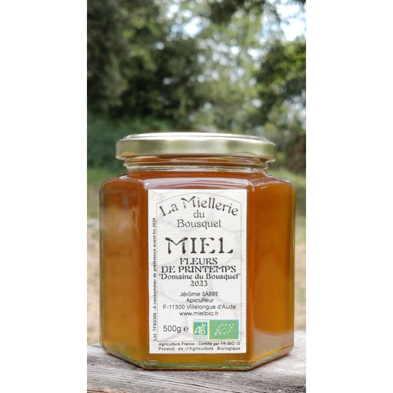 Miel Bio Fleurs de Printemps "Domaine du Bousquet" 2023 pot 500g